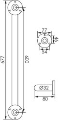 Barre de maintien droite ø32 60 cm inox chromé - PELLET