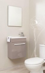 Meuble lave-mains de face taupe cuzco