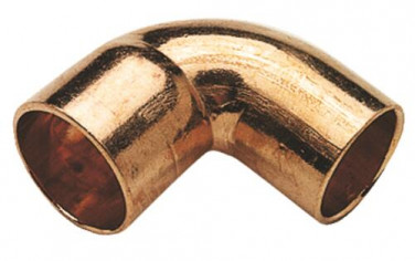 Coude cuivre à souder 90° petit rayonmâle femelle ø10 - 92 CU