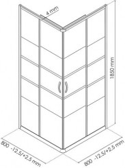 Paroi de douche accès d'angle AUMEA 80cm