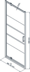 Paroi de douche porte pivotante AUMEA 80 cm