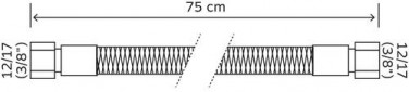 Flexible fioul double femelle RTS 3/8 Longueur 750mm