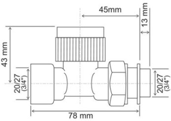 Corps de robinet thermostatique droit femelle 20/27