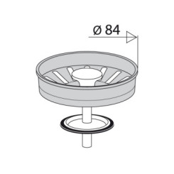 PANIER MANUEL SEUL POUR EVIER INOX Ø84