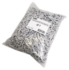 Cheville plastique à collerette pour matériaux pleins 7mm