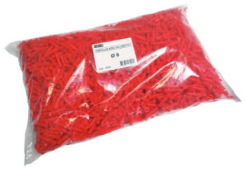 Cheville plastique à collerette pour matériaux pleins 8mm