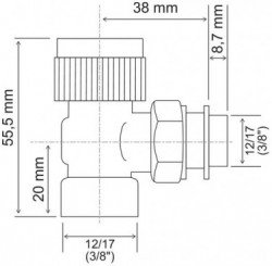 Corps de robinet thermostatique équerre femelle 12/17