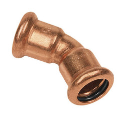 COURBE PRESS 45° DOUBLE FEMELLE CUIVRE A SERTIR