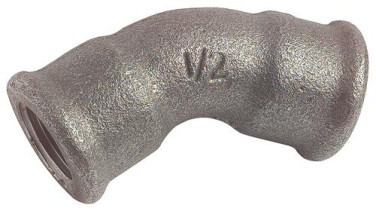 COUDE EGAL FONTE NOIRE 45° DOUBLE FEMELLE N° 41