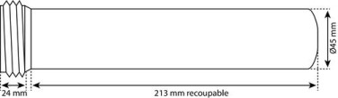 Manchon d'alimentation pour cuvette rallongée ø45 240mm