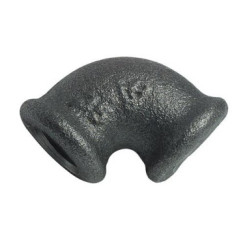 COUDE EGAL FONTE NOIRE PETIT RAYON 90° DOUBLE FEMELLE N° 90