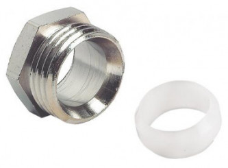 Raccord nickelé bague nylon pour raccordement direct sur tube cuivre
