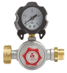 DETENDEUR HAUTE PRESSION REGLABLE POUR GAZ PROPANE - MANOMETRE HORIZONTAL