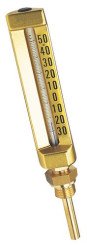 THERMOMETRE INDUSTRIEL DROIT DE 0°C A +120°C HAUTEUR 200mm PLONGE 100mm