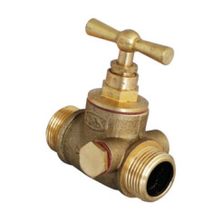 ROBINET DARRET LAITON A PURGE 15/21 - DOUBLE MALE A EPAULEMENT