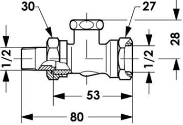 Té de réglage à vidange type rlv-s 15/21 - DANFOSS