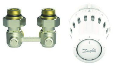 Kit react robinet thermostatique en H équerre 15/21 - DANFOSS