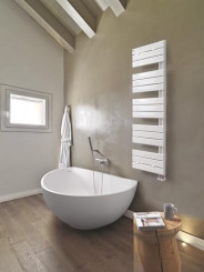 Radiateur sèche-serviettes eau chaude 640W FLAG lames droites blanc - DELTACALOR