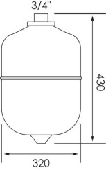 Vase d'expansion chauffage 25 litres cylindrique  - IBAIONDO