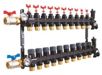 Collecteur PCBT avec vannes 10 départs en matériau de synthèse