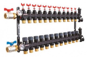 Collecteur PCBT avec vannes 12 départs en matériau de synthèse