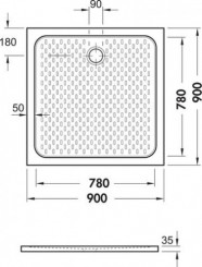 Receveur de douche PMR 90x90 - VILLEROY & BOCH