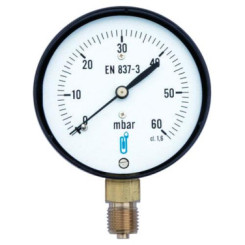 Manomètre à capsule ø63 - 0 à 600 mbars