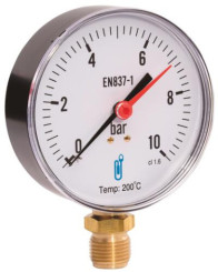 MANOMETRE VAPEUR A TUBE BRASE D100