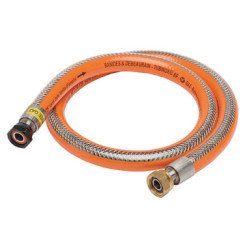 TUYAU FLEXIBLE INOX A EMBOUTS MECANIQUES POUR BUTANE ET PROPANE- LG 2,00M