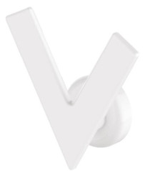 Patère magnétique blanche pour sèche serviettes forme V