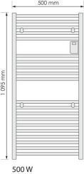 Radiateur sèche-serviettes électrique avec soufflerie Doris blanc brillant 1500W - ATLANTIC