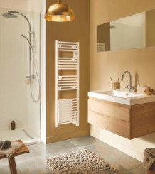 Radiateur sèche-serviettes électrique avec soufflerie Doris blanc brillant 1750W - ATLANTIC