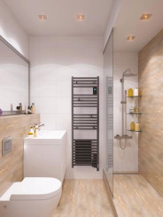 Radiateur sèche-serviettes électrique avec soufflerie Doris étroit anthracite 1300W - ATLANTIC