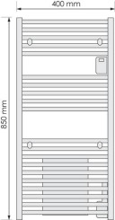 Radiateur sèche-serviettes électrique avec soufflerie Doris étroit anthracite 1300W - ATLANTIC