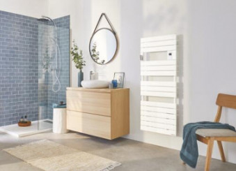 Radiateur sèche-serviettes électrique Adelis étroit blanc brillant 500W - ATLANTIC