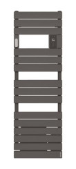 Radiateur sèche-serviettes électrique avec soufflerie Adelis étroit 1750W anthracite - ATLANTIC