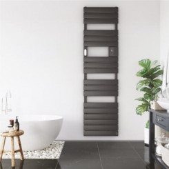Radiateur sèche-serviettes électrique Adelis étroit anthracite 750W - ATLANTIC