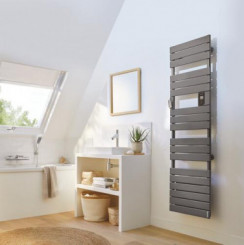 Radiateur sèche-serviettes électrique avec soufflerie Adelis graphite 1750W - ATLANTIC