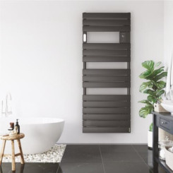 Radiateur sèche-serviettes électrique avec soufflerie Adelis anthracite 1500W - ATLANTIC