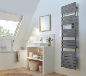 Radiateur sèche-serviettes électrique anthracite Adelis 500W - ATLANTIC