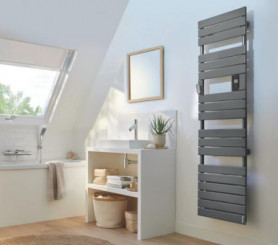 Radiateur sèche-serviettes électrique anthracite Adelis 750W - ATLANTIC