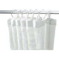 RIDEAU DE DOUCHE AVEC MOUSQUETONS PLASTIQUE - HAUT. 200 cm