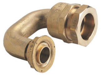Raccord coude 180° de sortie compteur gaz tube PE ø32