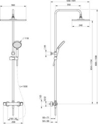 Colonne de douche thermostatique Absolu Advance 