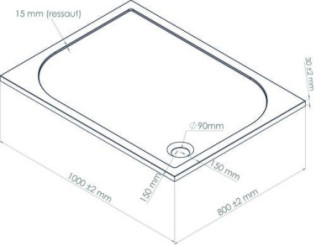 Receveur de douche extra-plat en béton de synthèse 80x100cm