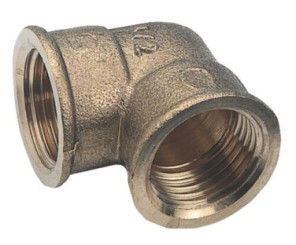 Coude laiton égal double femelle 15/21 - 90