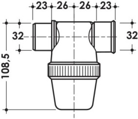 Siphon de parcours horizontal ø32