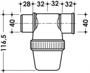 Siphon de parcours horizontal ø40