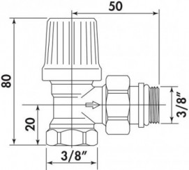 Robinet équerre thermostatisable femelle 12/17