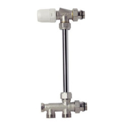 KIT DE RACCORDEMENT DE RADIATEUR AVEC ROBINET THERMOSTATISABLE EQUERRE INVERSE